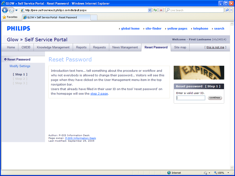 <span>Philips = Glow - Reset Password (Step 1)</span></p>